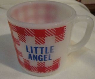 Westfield Red Checked Gingham Plaid Mug Cup Little Angel Exc Cond