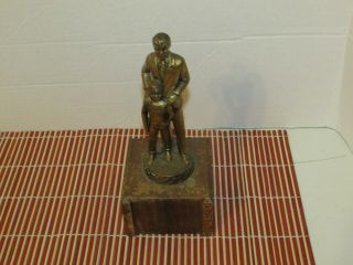 Vintage Boys Club Of America Bronze Trophy On Wood Base