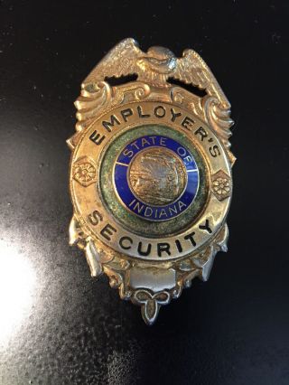 Vintage Obsolete Employer’s Security Badge State Of Indiana