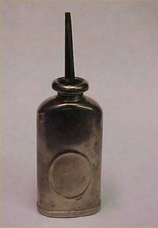 Antique Vintage Made In Usa Sewing Machine Oiler Small Tin Oil Can Silver