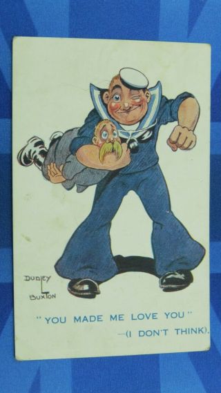Ww1 Military Comic Postcard 1914 1918 Anti Kaiser Royal Navy Sailor Winking Wink