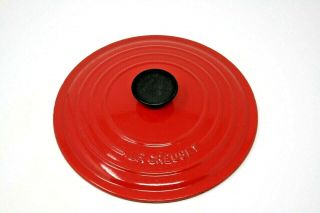 Le Creuset 10 " Red 24 Round Dutch Oven Enameled Cast Iron Lid Only France