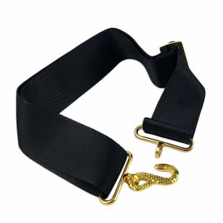 Masonic Apron Belt With Gold Buckle Replaceable Accessory Pure Black