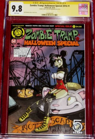 Cgc Ss Zombie Tramp Halloween Special 2016 1 Signed,  Sketch By Dan Mendoza