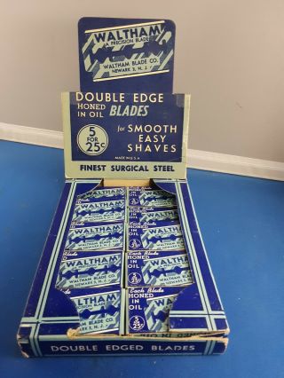 Vintage Waltham Double Edge Razor Blade Display Box