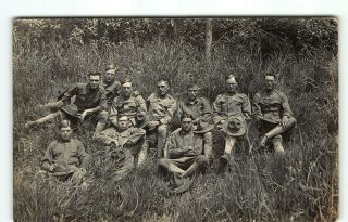 1st Infantry - 1910s Era - Army In Hawaii Rppc Real Photo Postcard
