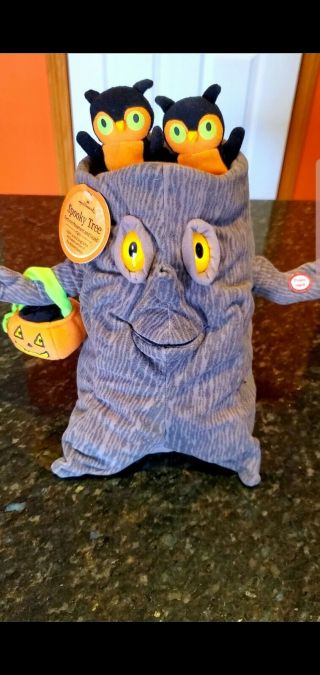 Hallmark Halloween Spooky Tree Owl Plush Animated