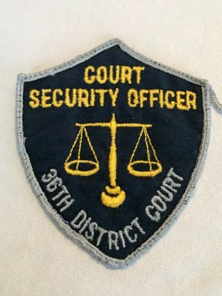 State Of Michigan Police Patch Court Security Officer 36th District Court