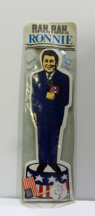 President Ronald Reagan 1984 Election Campaign 11 " Tall Mini Standee & Button