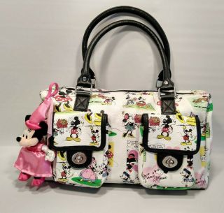 Disney Parks Purse Mickey And Minnie Mouse Cartoon Bag & Princess Minnie Clip