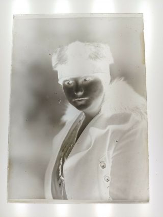 5x7 Glass Negative Vintage Lady For A Day Out Circa 1901