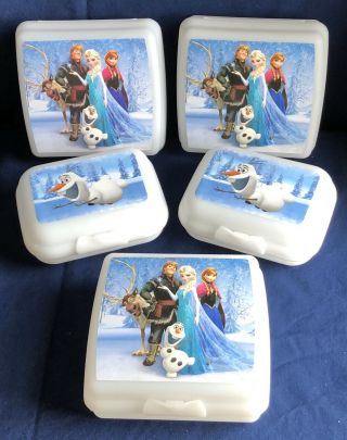 Tupperware Disney Frozen Sandwich Keeper X 3 Small Packable X 2