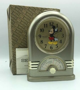 Mickey Mouse Seiko Mantel Musical Alarm Clock Jukebox - Plays 7 Tunes