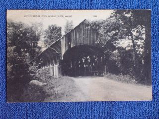 Newry Me/artists Covered Bridge - Sunday River/printed Photo Postcard/posted 1958