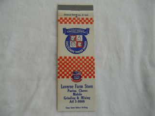 Luverne Minnesota Farm Purina Feed Low Matchcover Matchbook