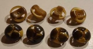 Group Of Small Vintage Carved And Pierced Vegetable Ivory Buttons