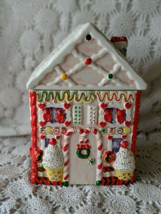 Ceramic Christmas Decorative Gingerbread House Christmas Cookie Jar