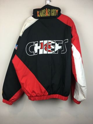 Vtg 90s Pro Player Kansas City Chiefs Nfl Football Zip Pullover Jacket Mens Xl