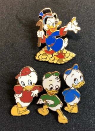 2001 Huey Dewey Louie & Uncle Scrooge Mcduck Disney Trading Pins — Set Of 4