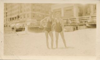 N17 Vintage Photo 3x5 Day At The Beach Old Time Swimsuits Men Pose Gay Int