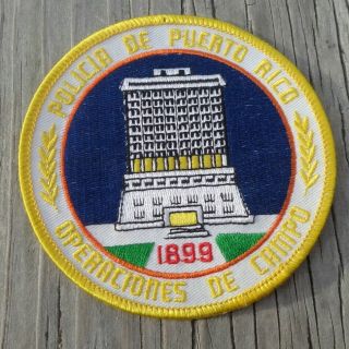 Policia De Puerto Rico Operaciones De Campo 4 " Round Patch