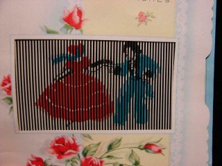 Vintage " Dancing In With Wishes - Animation " Birthday Greeting Card