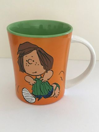 Peanuts Gibson Peppermint Patty Running Ceramic Mug Green Orange