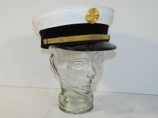 Vtg Custom Made Head Master Union Made Fire Fighter Man Captain Hat Visor Cap