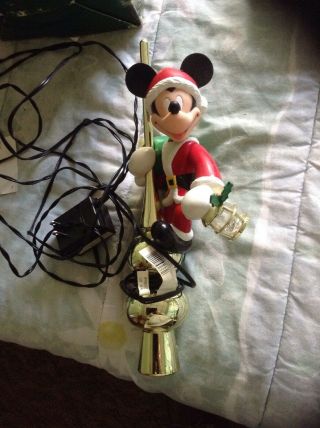 Mr Christmas Mickey Mouse Tree Topper Lighted,  Animated,  Turns & Waves Lantern