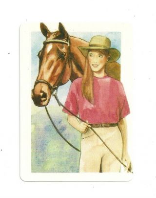 Modern Wide Swap Card,  Lady With Horse - - Ladies