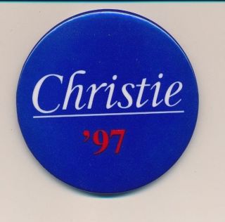 1997 Christie Whitman For Governor 3 " Cello Jersey Nj Somerset County Curl