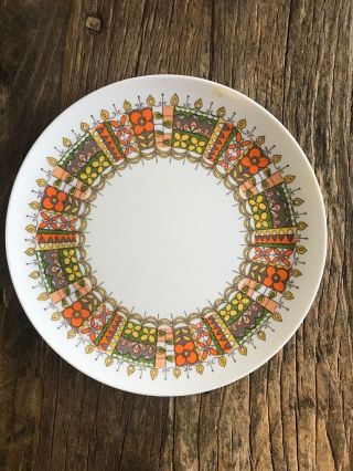Set Of Six Vintage Dinner Plates Oneida Melmac Melamine 10” 70’s Mod Colors
