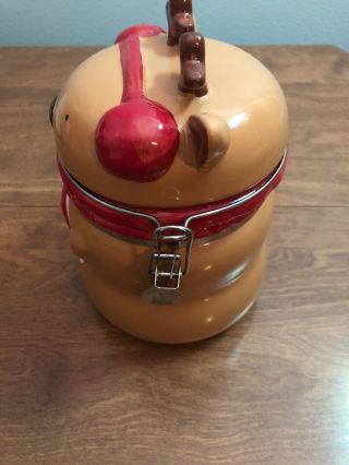 Reindeer Holiday Ceramic Canister Swiss Miss Cocoa Cookie Jar, 3