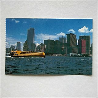 Staten Island Ferry And Lower Manhattan Gray Line Postcard (p415)