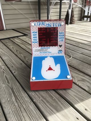 Vintage Coin Operated Table Top Bar Arcade Game Love Meter Not