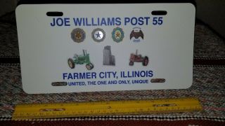 American Legion License Plate Post 55 Farmer City,  Il Plastic