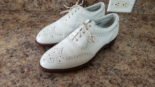 Vintage Footjoy Classics Golf Shoes Sz 9 D Leather 56911 Wingtip Usa Hand Made