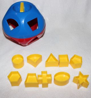 Vintage Tupperware Tuppertoys Shape O Ball Sorter With 10 Shapes Complete
