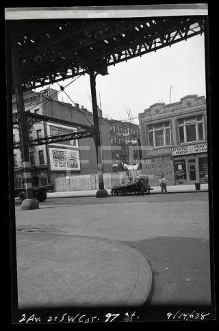 1938 2nd Ave 97th St Manhattan Nyc York City Old Photo Negative 646b