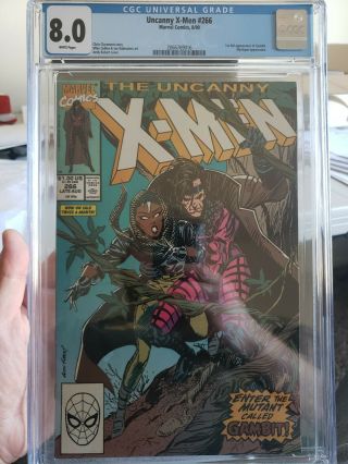The Uncanny X - Men 266 Cgc 8.  0 (aug 1990,  Marvel) 1st Full Appearance Of Gambit