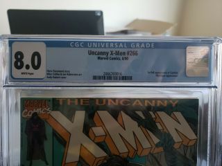The Uncanny X - Men 266 cgc 8.  0 (Aug 1990,  Marvel) 1st full appearance of gambit 2