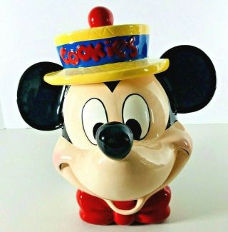 Vintage Enesco Mickey Mouse Ceramic Cookie Jar W/box 655228