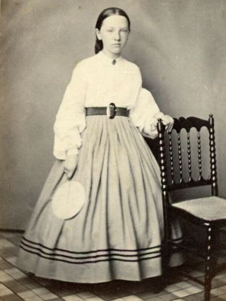 Civil War Cdv Mary S Robertson Born 1846 By Taylor Of Baltimore With Stamp