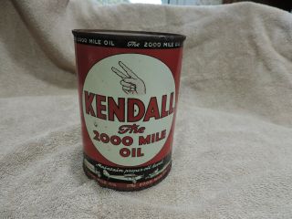 Vintage 1940 Kendall Oil Can