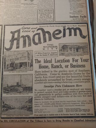 Feb 12,  1913 Newspaper Page 7644 - Come And Look At Anaheim California