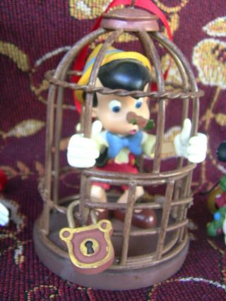Pinocchio In Cage,  Jiminy Cricket,  Minnie Mouse,  Ornaments.
