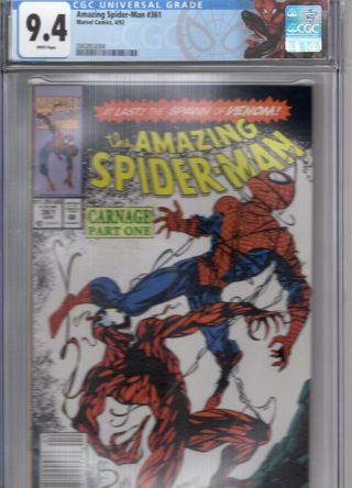 The Spider - Man 361 1st Print,  Cgc 9.  4,  1st Appearance Carnage