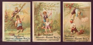 1880 " S 3 Great Atlantic & Pacific Tea Co Trade Cards,  Children,  On Tc214