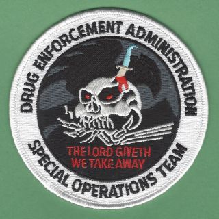Dea Drug Enforcement Administration Special Operations Team Police Patch