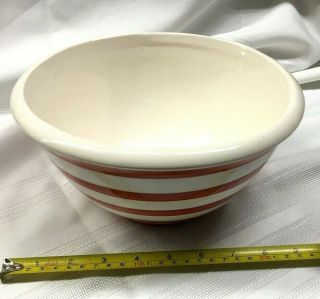 Vintage mixing bowl Red and White Candy stripe Baking or decor 2